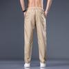 Мужские брюки из хлопка, повседневные эластичные мужские брюки, мужские длинные прямые, высокое качество, 4 цвета, брючный костюм больших размеров 42, 44, 46 CY6236