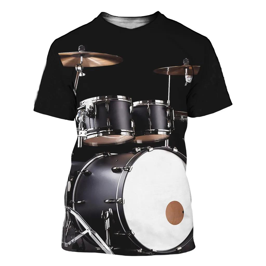 Футболки с принтом саксофона и гитары 3D для мужчин и женщин, музыкальные инструменты, уличная одежда, футболка с круглым вырезом, хип-хоп, детская футболка Harajuku, топы, одежда