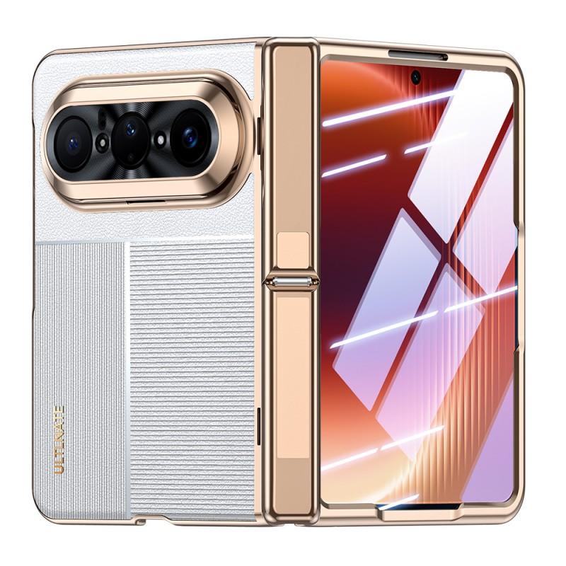 Pura X Max Phone Case With Integrated Kickstand Electroplated Back Texture PU Leather Full-Body Protection Shockproof