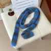Striped Plush Scarf Women's Niche Design Sense Spice Girl Versatile Decoration Korean Version Thin and Narrow Long Scarf