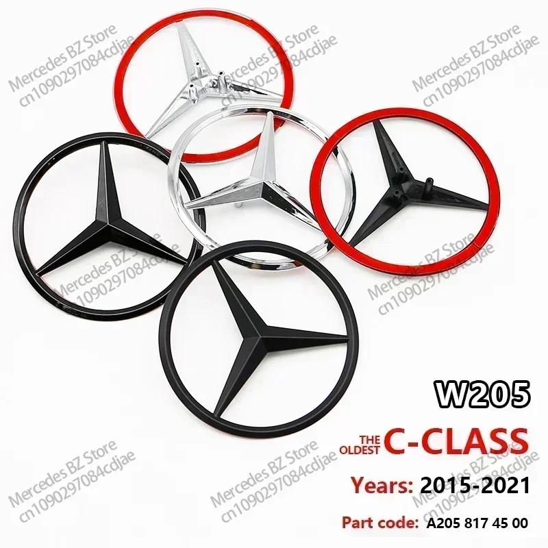 81mm ABS Car Rear Badge Sticker 3pins Snap Trunk Emblem Decal For Mercedes Benz C-class C450 C43 AMG W205 2016-2021 A2058174500