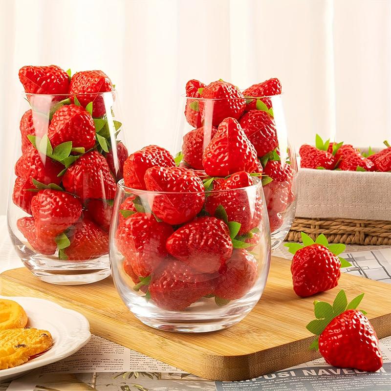 20 шт. Искусственная клубника DIY Искусственные фрукты Симуляция Пластик Поддельный фрукт Вечеринка Реквизит Украшение Дом Свадьба Декор