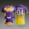 Summer Short-sleeved T-shirt with Printed Patterns of Pokémon Such As Pikachu and Gengar, Casual Street Jersey Style Kids