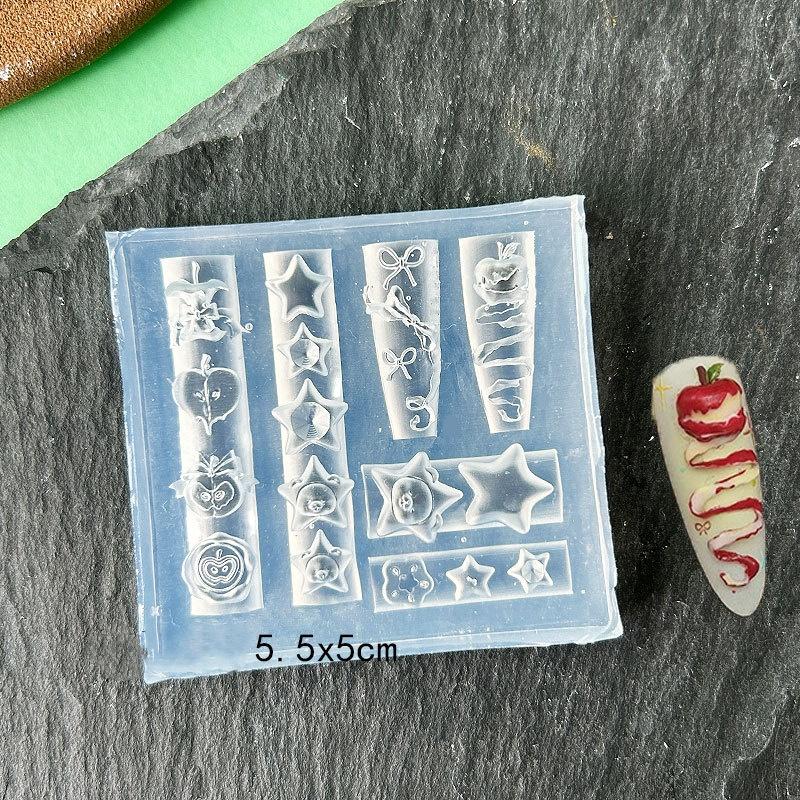 3D Фруктовый силиконовый молд для ногтей Сладкие лепестки цветов Ногти феи Шаблоны DIY Декор для нейл-арта Шаблон для маникюра для нейл-шармов