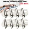1/8pcs Stainless Steel Sewing Rolled Hemmer Foot 3mm-10mm Universal Sewing Hemming Puller Machine Presser Foot DIY Crafts Tool