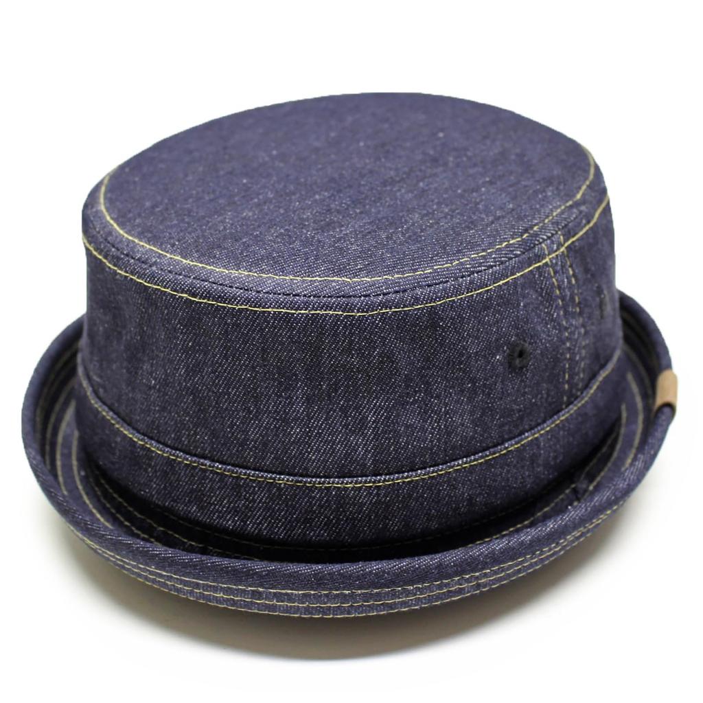 Custom Large Sizes DENIM PORK PIE 2WAY Navy Denim [Reuben] Design, Available, HAT, XL,