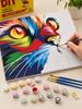 Paint by Numbers with Frame Pictures for Painting - Colorful Cat 50X40