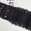 Black Elastic Cummerbunds PU Leather Waist Corset Elegant Wide Belt  Girl