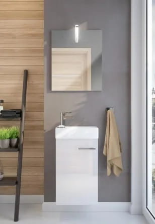 Gloss Wall-Mounted Bathroom Cabinet with Sink Small