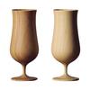 Vessel Beer Glasses, 380ml, Pair, Bamboo, Dishwasher Safe, White/Brown, RV-114WB