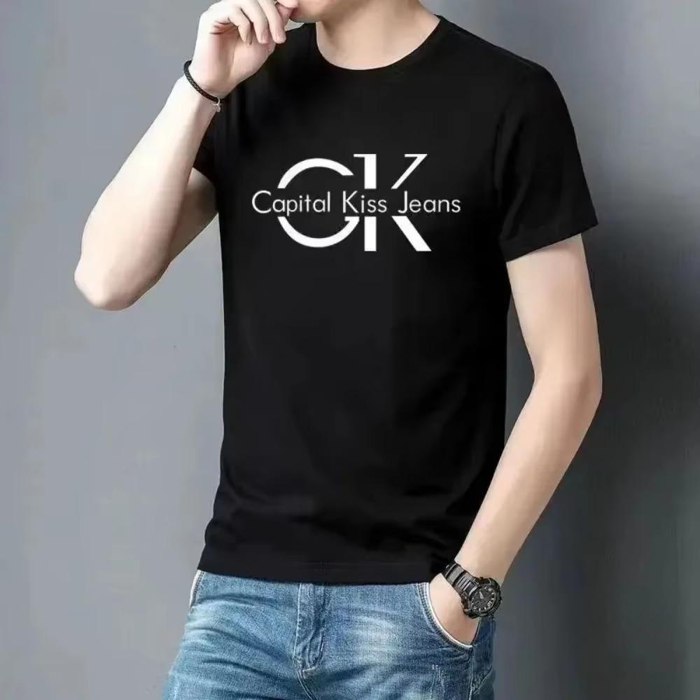 2024 Лето Высокое Качество Мода Мужская Футболка Хлопок Оверсайз Футболка Принт Футболка Бренд Короткий Рукав Футболка Женская Одежда Топы