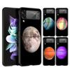 Чехол для телефона Z Flip 4 для Samsung Galaxy Z Flip 3 5G ZFlip3 Flip3 zflip Flip4, черный жесткий чехол для ПК, эстетический чехол в виде космической планеты