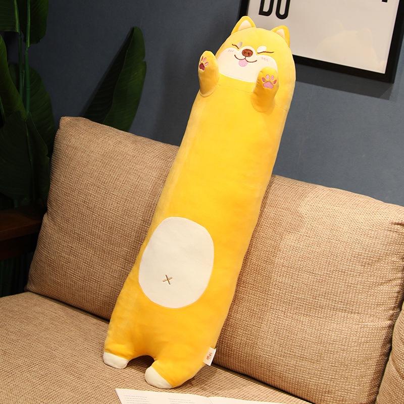 Cute Cartoon Shiba Inu Husky Long Hugging Pillow Soft Plush Dog Bed Pillows For Girls Gift 70cm 90cm 1.1m