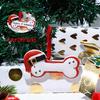 1pc Festive Santa Hat Bone Design Resin Christmas Ornament  Perfect for Tree Decoration,Holiday Party Charm with Red Ribbon Loop,Christmas Decorations
