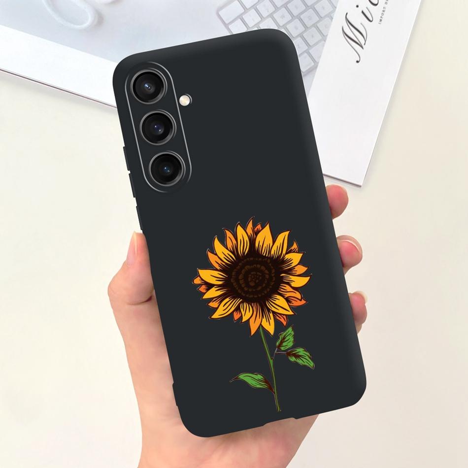 For Samsung Galaxy S23 FE Fashion Sunflower Butterfly Painted Case For Samsung S23FE 5G S 23fe SM-S711B Soft Silicon Jelly Cases