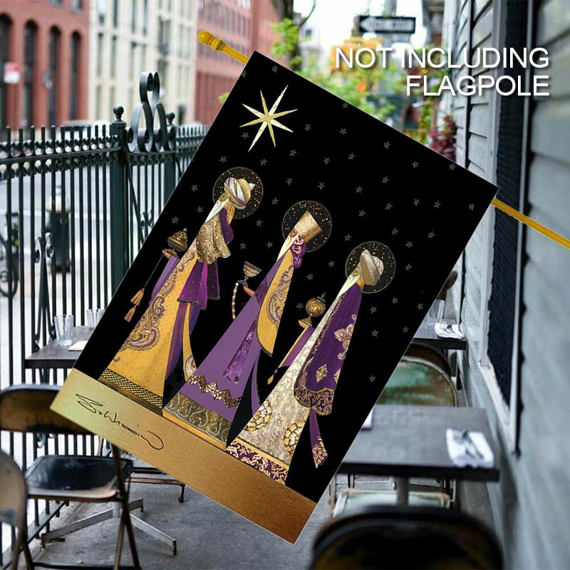 Новые Три Короля Золотая Звезда Мудрецы Рождественский Дом Сад Флаг Двор Баннер