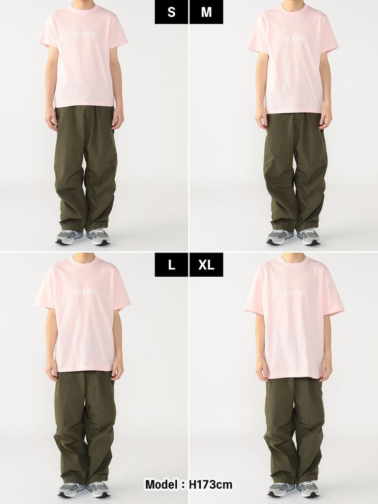 Beams Printed Short Sleeve T-Shirt (Web Exclusive) Logo T-Shirt, 2025 Spring/Summer, Men's, Pink, XL, 11081326591