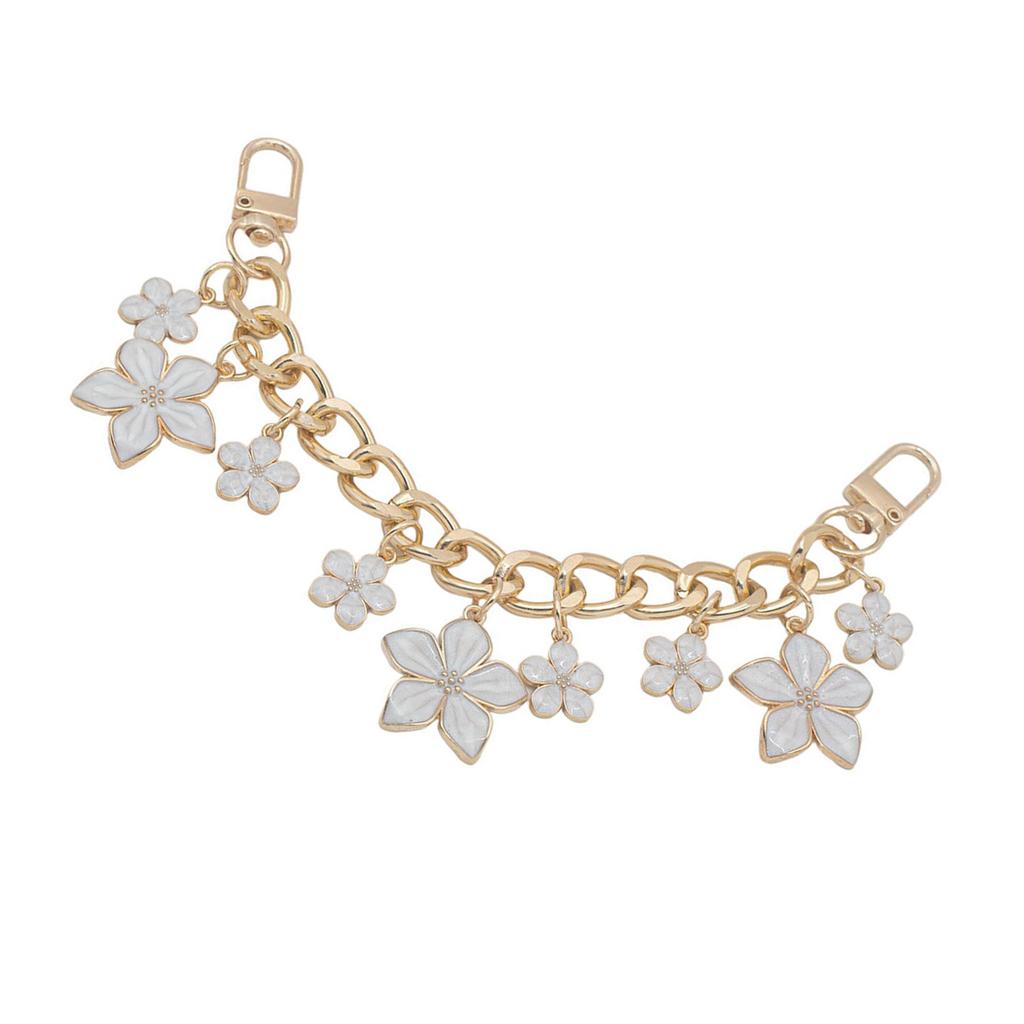 Элегантный ремешок-цепочка для сумки, сплавная цепочка на замену с подвеской-цветком, модное украшение для наплечных сумок и кошельков