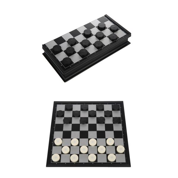1 Set Checkers Durable Folded Plastic Chess Checkers Checkers Set Draughts for Kids Children Adults