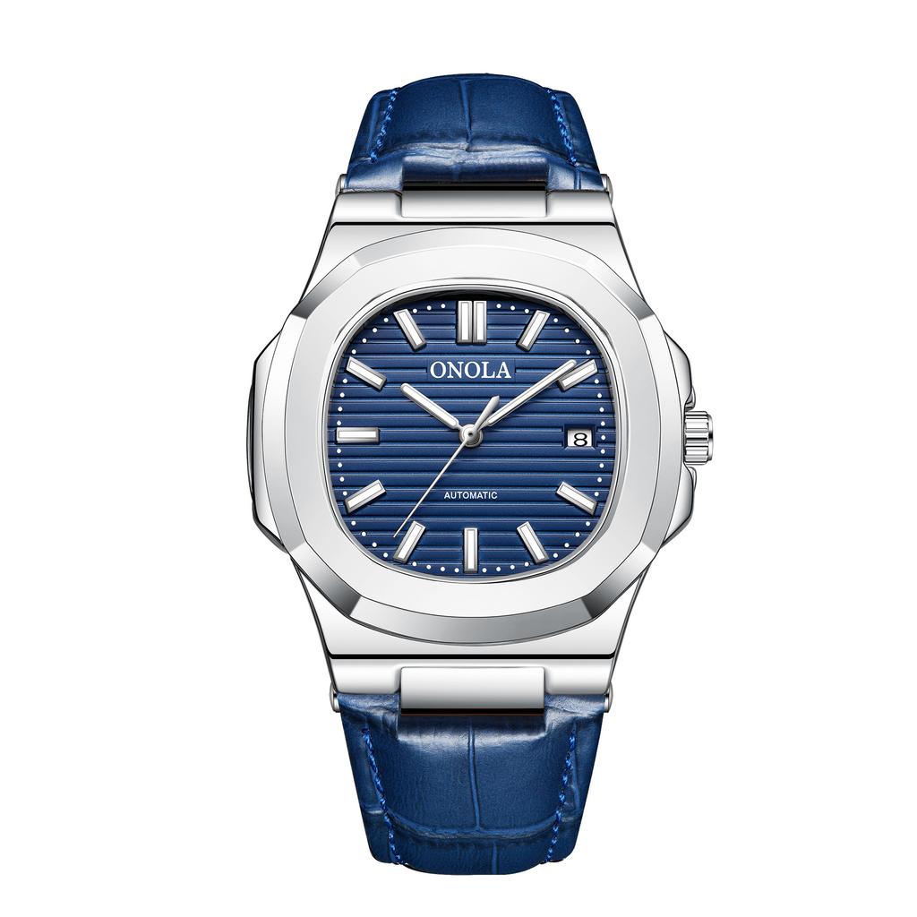 Высококачественные механические часы мужские деловые кожаные водонепроницаемые часы