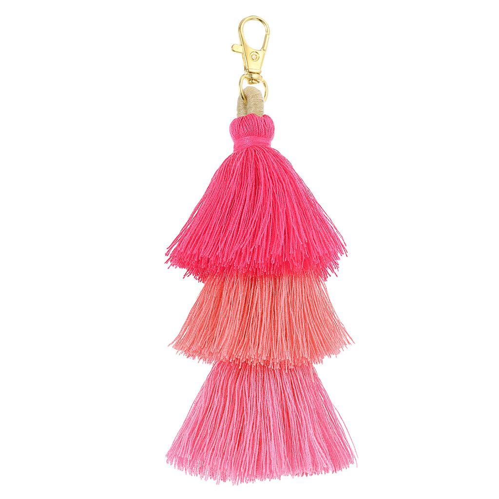 4 шт. Трехслойные кисточки 6,7 дюйма Кисточка Шарм для сумки Богемные брелки Брелок-кисточка ручной работы для DIY проектов