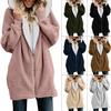 Winter Thickened Furry Hooded Sweatshirt Women Loose Comfortable Casual Outerwear Female Solid Color Warm Zipper Cardigan Hoodie