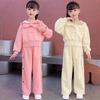Girls' Korean Style Hooded Sweatshirt Two-Piece Set for Spring & Autumn 2025