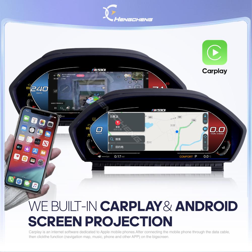 Для BMW 5 серии 2003-2009 X5 2006-2013 Carplay Цифровая приборная панель ЖК-дисплей Кокпит Виртуальный прибор Неразрушающий