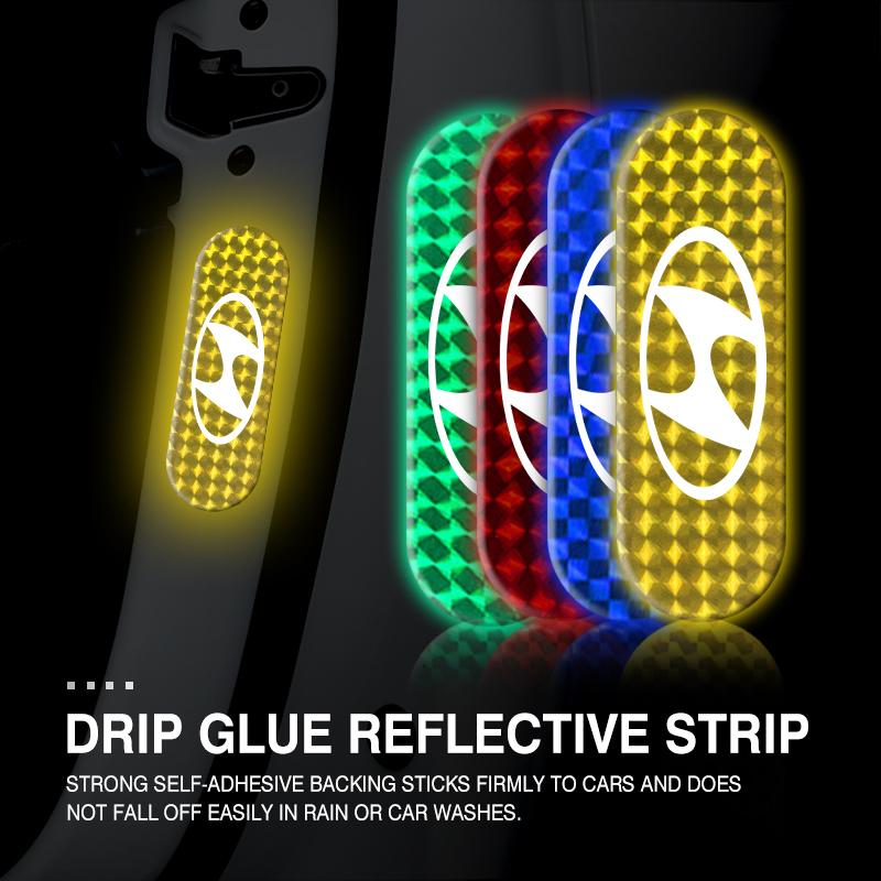 For Hyundai Car Reflective Stickers Warning Reflective Tape Decorating Accessories GDi N Line i10 Azera Genesis G70 G80 G90 gdu8