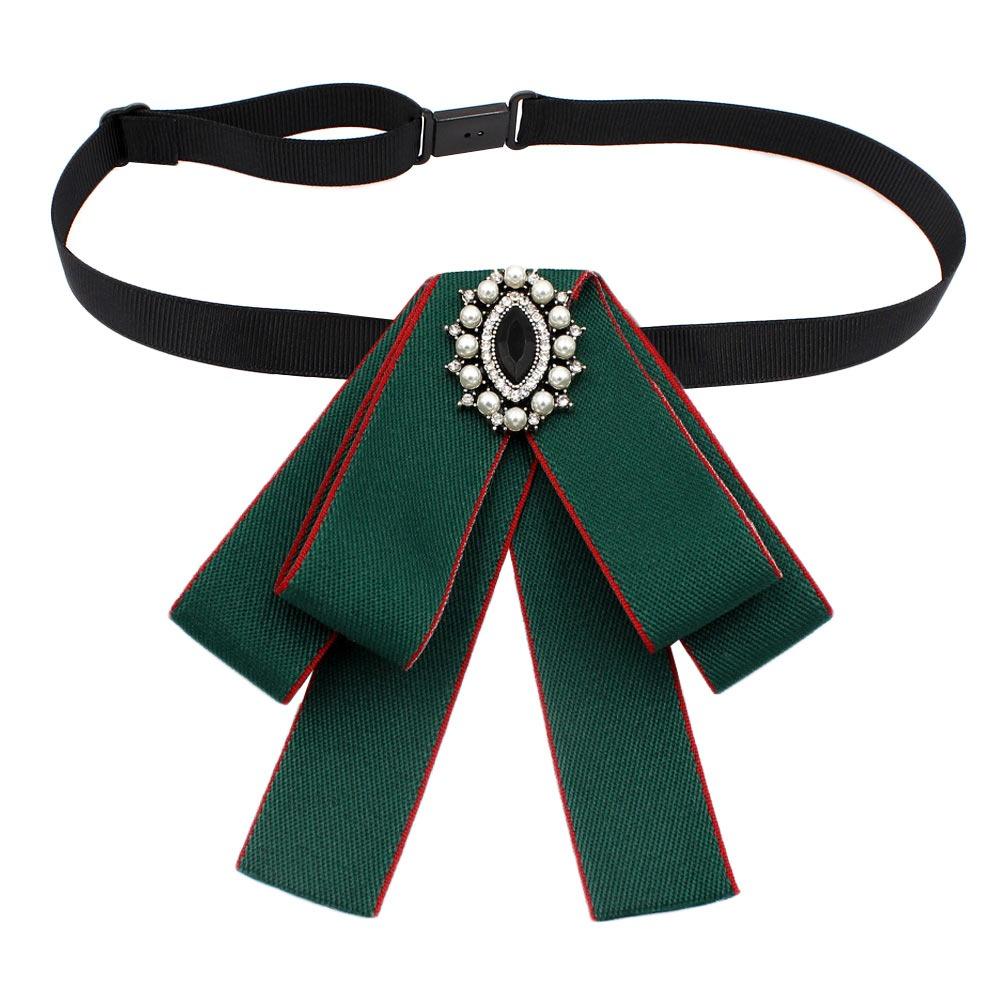 Rhinestone Bowknot Brooches Alloy Necktie Fashion Wedding Party Bow Tie for Groom Formal Suit