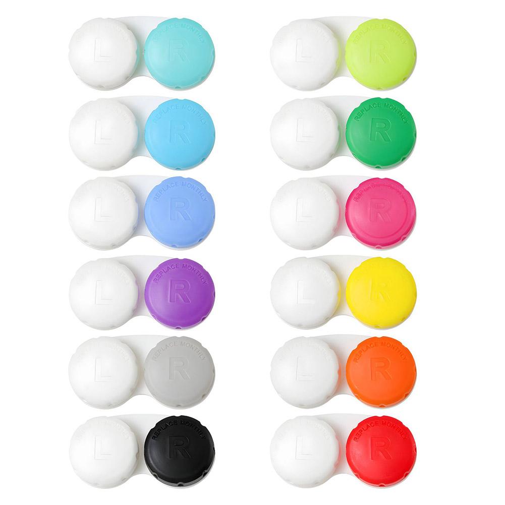 12Pcs Contact Lens Case Mini Lovely Eyes Care Contact Lens Container Box Travel Kits Eyewear Accessories Organizer