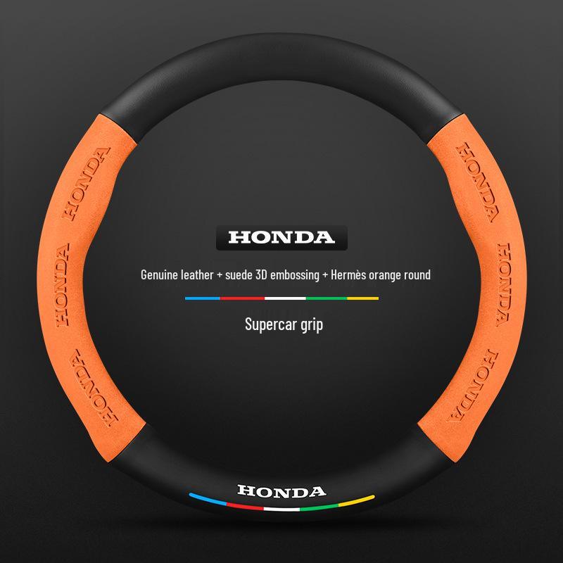 Натуральная кожа, карбон, замша, чехол на руль для Honda CRV 07-23, всесезонный, универсальный