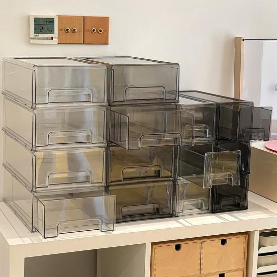 Face Masque Drawer Storage Box Clear PET Large Capacity Multifunctional Stationery Makeup Office Supplies Jewelry Accessories Organizer Container