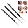 3pcs Nail Art Liner Brushes Home Salon Portable Nail Painting Drawing Design Brush Set