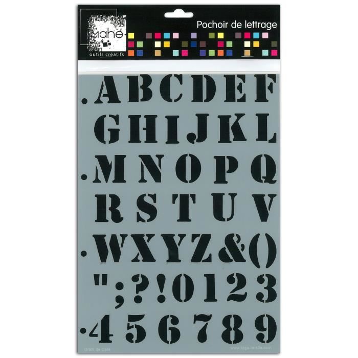 MAHÉ Pochoir Lettrage Grain De Café 21x30 cm
