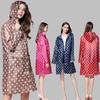 Fashion Men And Women Rainwear With Hood Dot Design 98cm Waterproof Outdoor Biker Hiking Raincoat Ladies Rain Suit