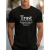 Европейские размеры, Текстовый принт на тему Trust (Доверие), Простой и вдохновляющий дизайн с цитатой, Подходит для повседневной носки и домашней одежды, Уличный тренд, Повседневный, Универсальный топ