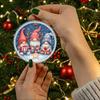 Three Gnome Friends Winter Scene Acrylic Christmas Tree Ornament Hanging Decoration Holiday Gift Keepsake Christmas Tree Ornament Home Party Decor