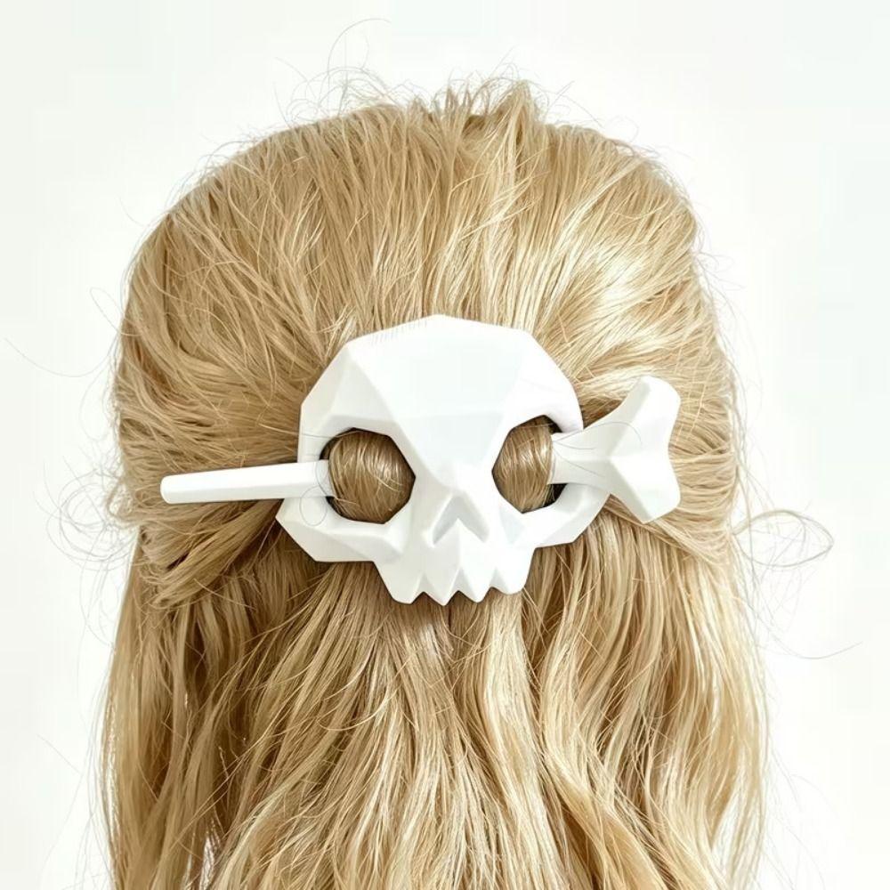 Punk Style Skull Hair Sticks Hollow Halloween Skull Headwear Fashion Skeleton Hairpin Daily Wear