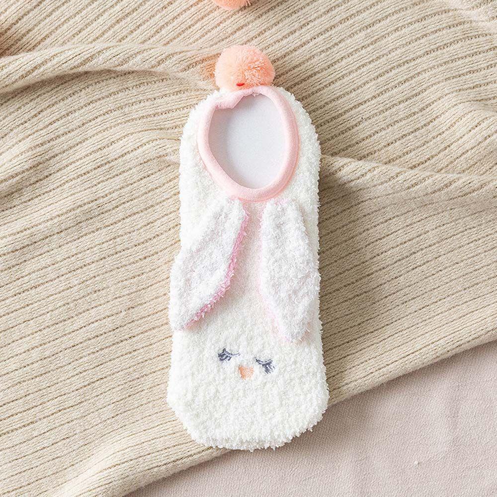 Mouse Coral Fleece For Girls Women Sleep Socks Winter Hosiery Korean Ankle Socks Floor Socks