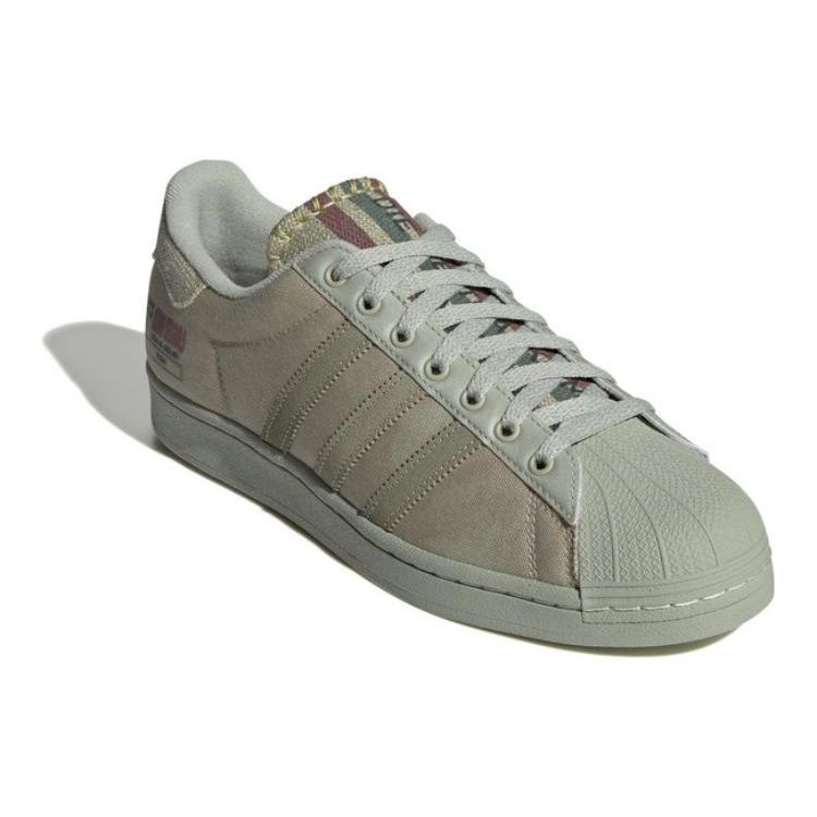 Adidas Originals Superstar Casual Simple Shock Absorption Durable Low-Top Skate Shoes Unisex Sneakers Green Brown IE2941