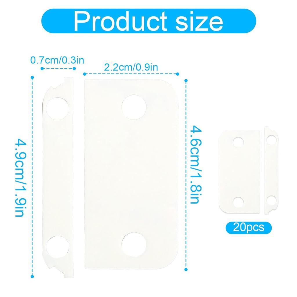 40pcs Adhesive Replacement Tapes for Ring Alarm Contact Sensor 2nd Gen, Premium 20 Sensor Pads & 20 Magnetic Pads Strong Double-Sided Sticky Strips