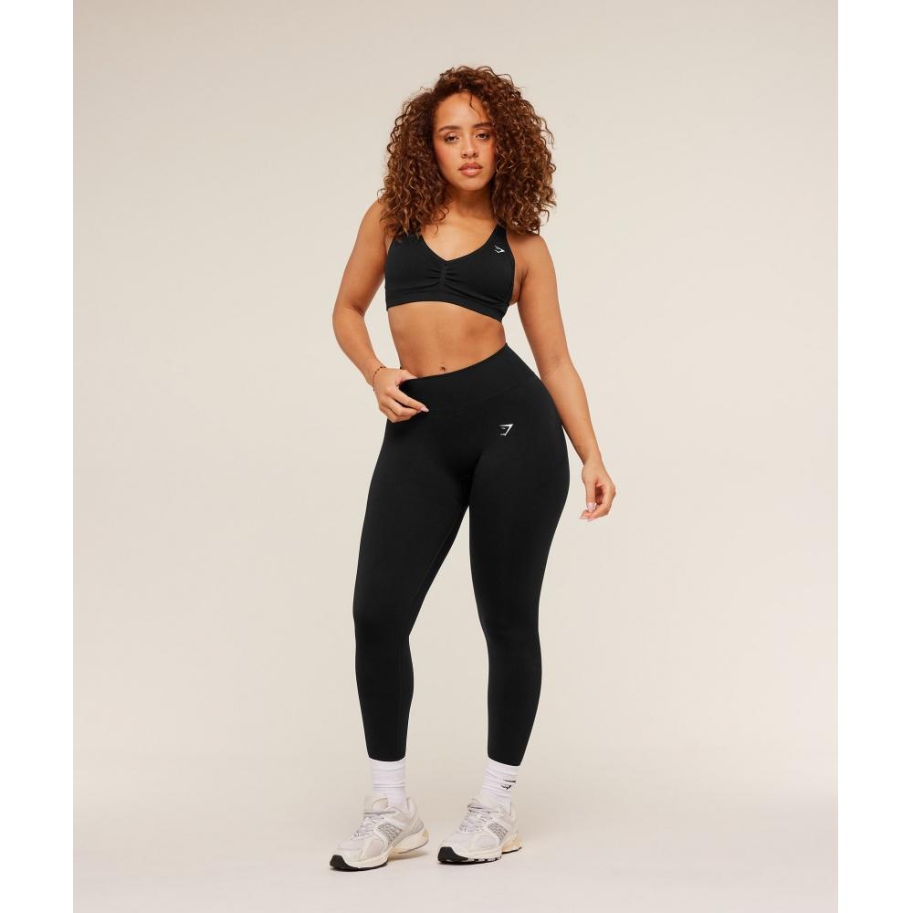 Gymshark Спортивный бюстгальтер без швов Lift Черный Черный меланж B5c9a Bcg7