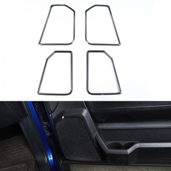 4x Door Speaker Trim Cover Decor Frame For Dodge Ram 1500 2010-2017 Carbon Fiber