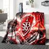 Sb29 Badge Emblem Flannel Blanket, Soft Polyester, Modern Design, All-Season for Camping, Travel, Gifts for holidays or birthdays