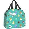 Small Animals Cartoon Lunch Bag Leakproof Tote Bag for Boys Girls Reusable Waterproof Insulated Lunch Box for Picnic Work School