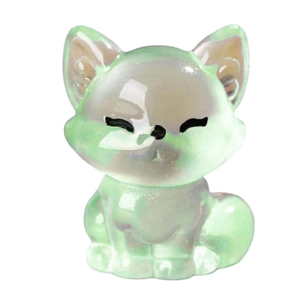 Набор из 6 светящихся миниатюрных фигурок лисиц, украшения для декора стола или салона автомобиля, для офиса или спальни