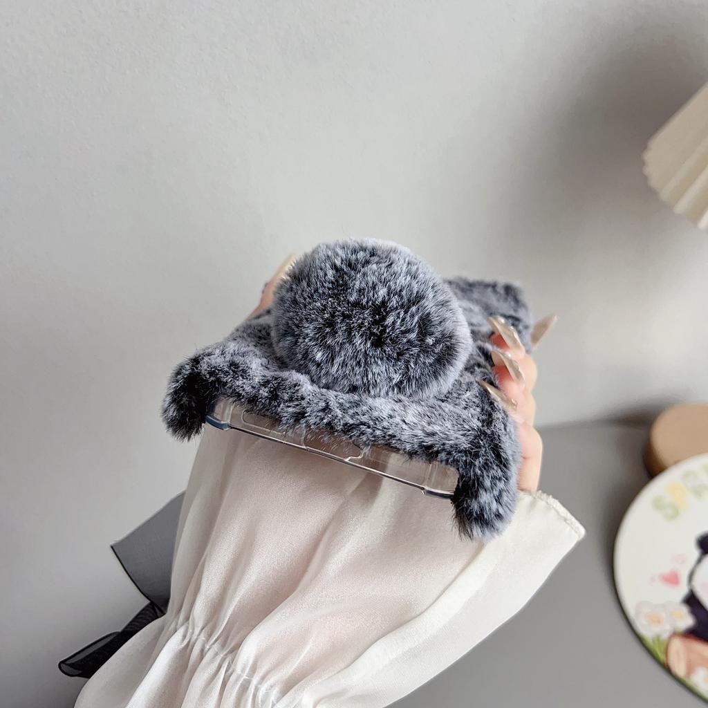 Плюшевый милый кролик зимний пушистый чехол для телефона из ТПУ для Samsung Galaxy S25 FE