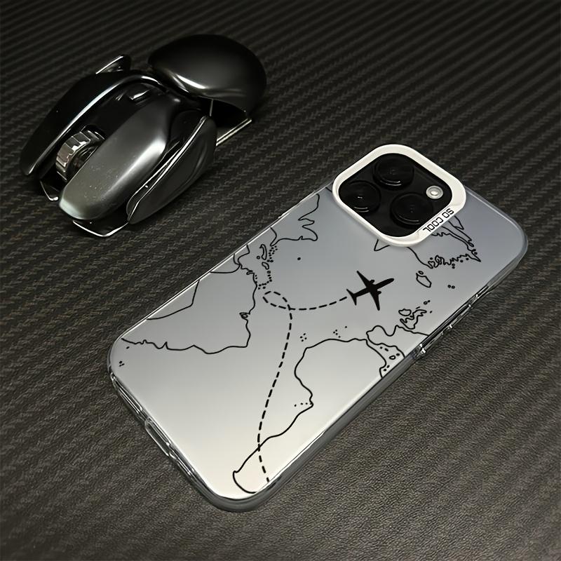 Travel-Inspired Airplane Route Design Case for iPhone 15 14 13 12 11 Pro Max XS X XR 7 8 15 Plus SE 2022 Shockproof Bumper Cover