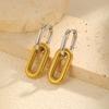 Paperclip Oval Drop Dangle Earrings, Stainless Steel Chain Chunky Loop Hoop Earrings for Women,Trendy Geometric Jewelry Gift